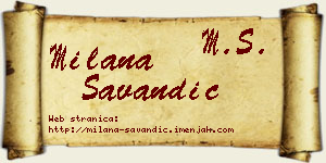 Milana Savandić vizit kartica